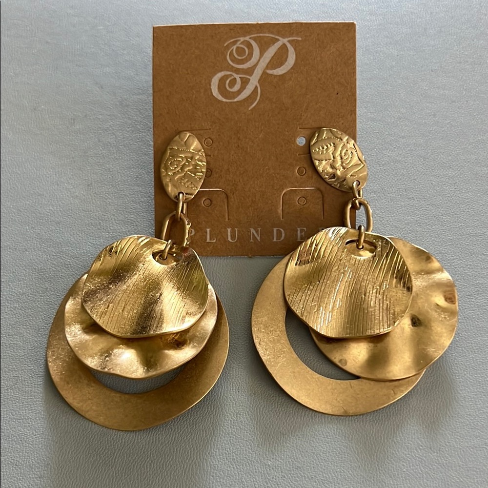 Plunder Gold Layered Disc Earrings